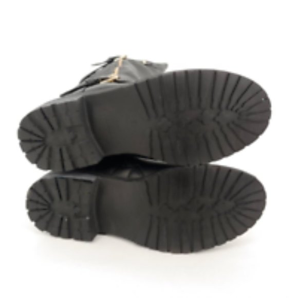 Cambridge Select Womens Riding Boots Black Block Heels Mid Calf Buckle Zip 6 New - Picture 5 of 12